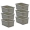 Teacher Created Resources Storage Bin, Plastic, Gray, 6 PK 20395 - alternate 1